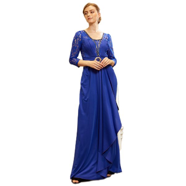 Мать невесты платья королевским голубым кружевным платьем вырезание дамы роскошные 2022 крупные размеры новые в