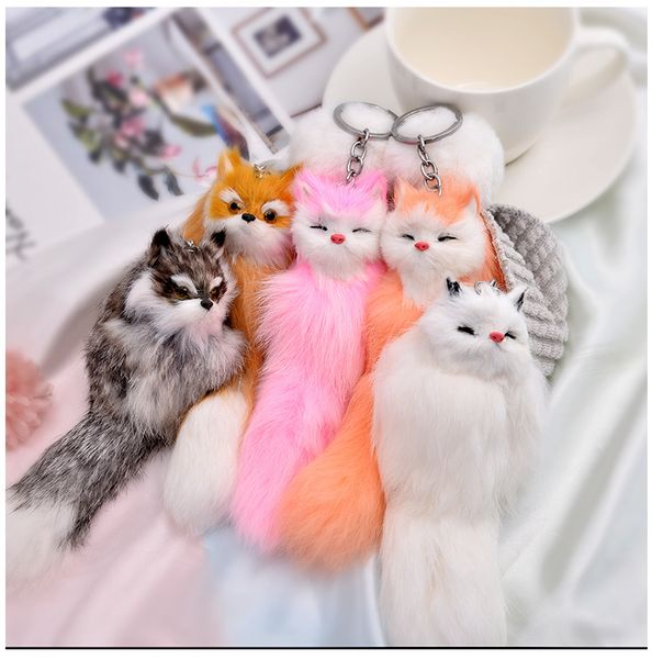 Crative Plush Fox Fox Coolshain Women Bag Bag Dishing Checkains Jewelry Gift Grile Key Accessories