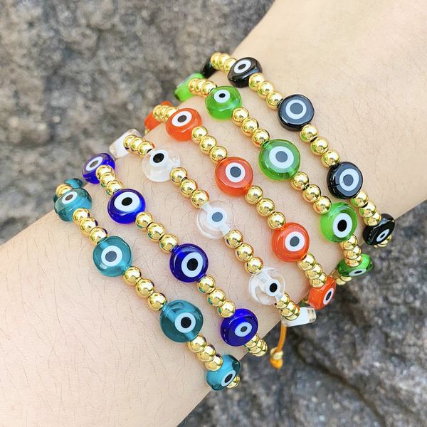 Lucky Evil Eye Armreif für Frauen, 6 Farben, handgefertigt, geflochtenes Seil, Glücksschmuck, rotes Armband, weiblich