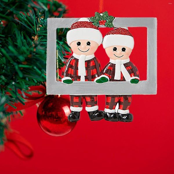 Decorações de Natal 2022 Família pendente Nome personalizado DIY Ornamento colorido natal natal Navidad Home Party Ano