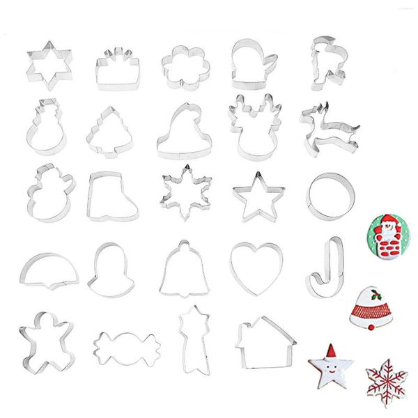 Moldes de cozimento Metal Christmas Cookie Cutters 24pcs