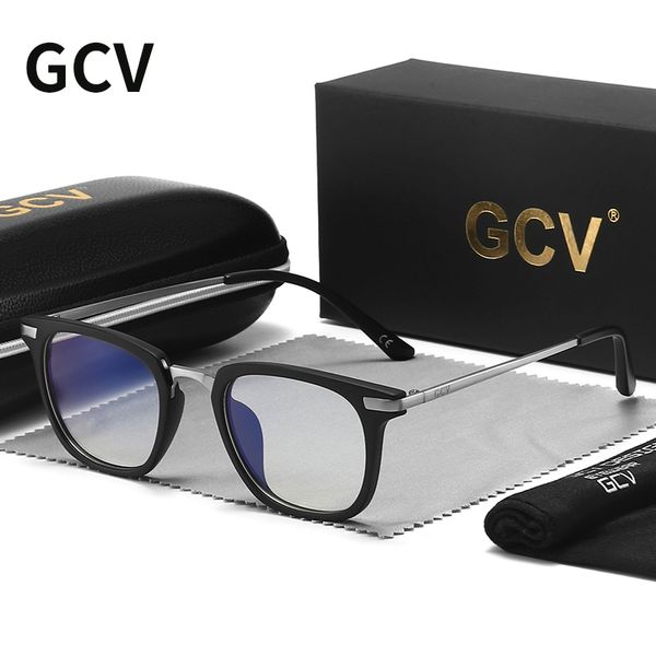 Sonnenbrillenrahmen GCV Quadratische Mode Anti-Blau-Strahlung Gläser Männer Frauen Computerbrille Blaues Licht Blockieren Nachtsicht Orthodoxe Brillen 221108