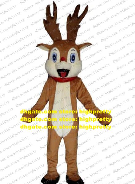 Weihnachten Rudolph Red Nose Rentier Maskottchen Kostüm Hirsch Karibu Erwachsene Cartoon Charakter Cartoon Figur Festival Geschenk zz7903