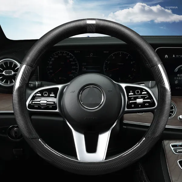Крышка рулевого колеса Черное искусственное покрытие швейного автомобиля для M Sport E46 330i 330ci E39 538i 525i 530i M3