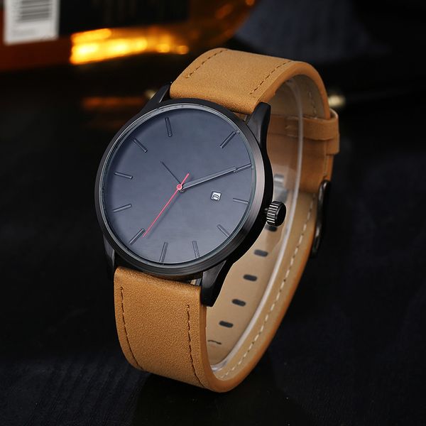 HBP assiste Brown Fashion Leather Strap Casual Sports Watch Mens Wristwatches Birthday Surprise Gift Montres de Luxe