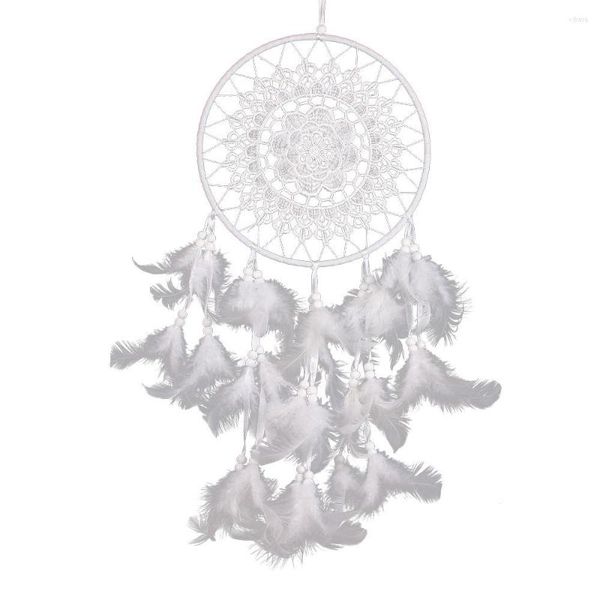 Figurine decorative per decorazioni da sogno fatte a mano con piume appese alla decorazione della stanza di casa Catcher Wall Chicken Wind Chime