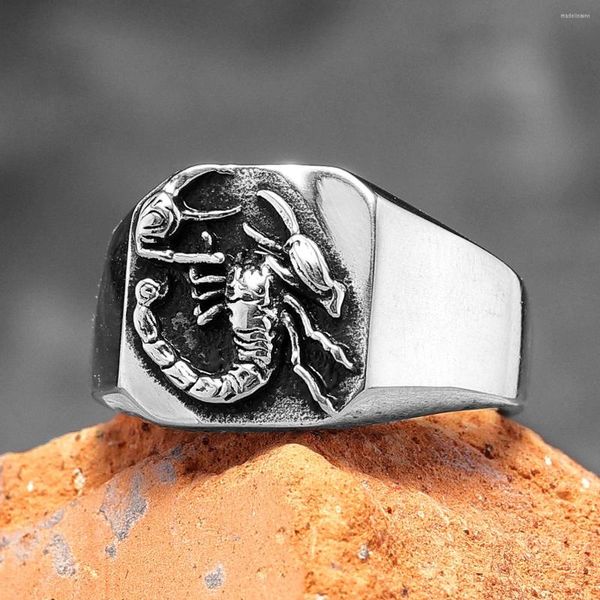 Cluster Ringe Giftiger Skorpion Edelstahl Herren Damen Punk Einzigartig Trendy Für Paar Männlich Biker Schmuck Kreativität Geschenk Großhandel