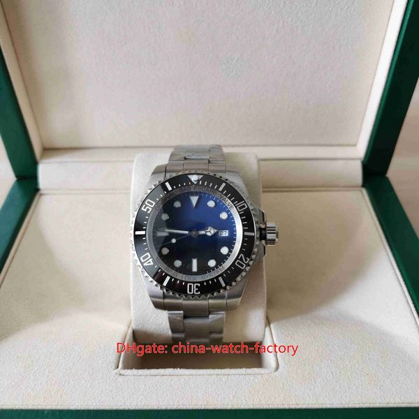 U1F Factory Orologio da uomo 44mm Sea-Dweller 116660 126660 D-Blue Lunetta in ceramica Orologi sportivi Vetro zaffiro Asia 2813 Movimento meccanico automatico Orologi da polso da uomo