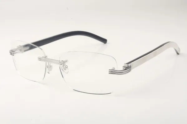 Buffs Glasses Frames 0286 com buzinas de búfalos híbridos naturais e lentes limpas de 56 mm 0286o 4300