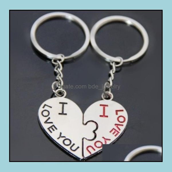 Клайные лауреаты любители ключей стрелы I Love You Heart Keyring Cupid Pendant Key Chain Chain Lover Подарки 4 стили Drop Deli dhr1x