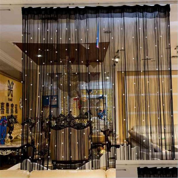 Tenda Tenda di perline Glitter Crystal Nappa String Line Tende per porte Finestra Divisorio Decorativo Tle For Living 210913 Drop De Dhnhu