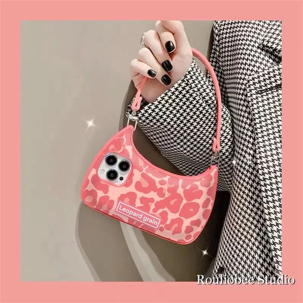 Luxuriöse Designer-Telefonhüllen mit Leopardenmuster für iPhone 14 14ro 14plus 14promax Kette Damen Cross-Body-Telefonhüllen 11 12 13 X Xs Xr Bunt