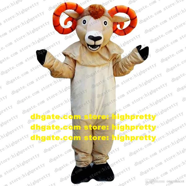 Antílope gazela bighorn ovelha cabra ram mascote traje adulto personagem dos desenhos animados roupa cosplayss traje templo justo zz7971