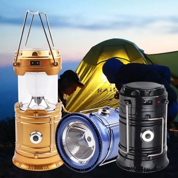 2023 tragbare Solar Ladegerät Camping Laterne Lampe licht LED Outdoor USB Aufladbare Beleuchtung Klapp Camp Zelt Lampen