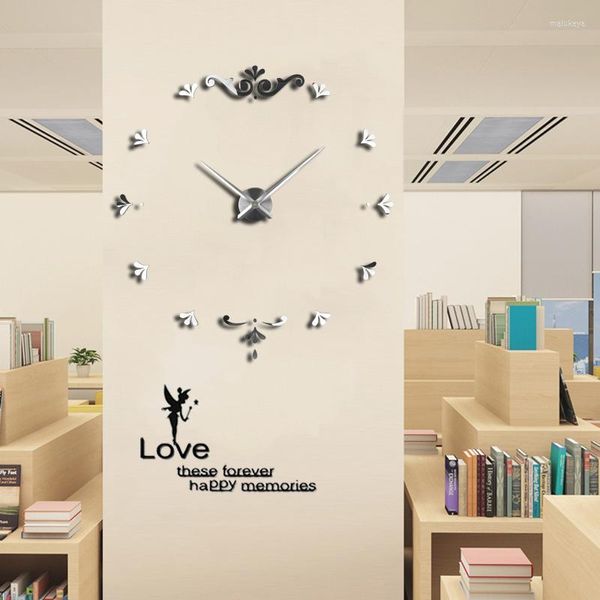 Стенные часы DIY Big Clock Modern Design 3D Decor Decor Watch Horloge Murale Quartz Duvar Saat Klock Mute