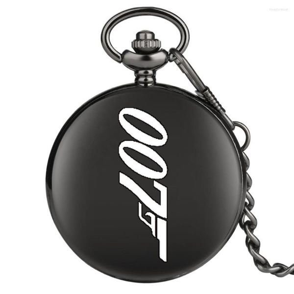 Orologi da tasca Durevole orologio al quarzo nero 007 Modello per uomo Squisito ciondolo affascinante Relojes De Bolsillo Para Hombre