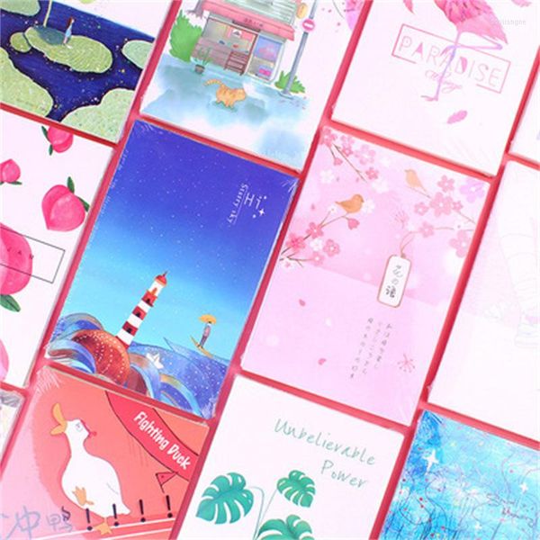 4 pz/set Linea Cartoon Carta 30 Pagine Kawaii Cancelleria Scuola Forniture Per Ufficio Diario Notebook Planner Carino A5