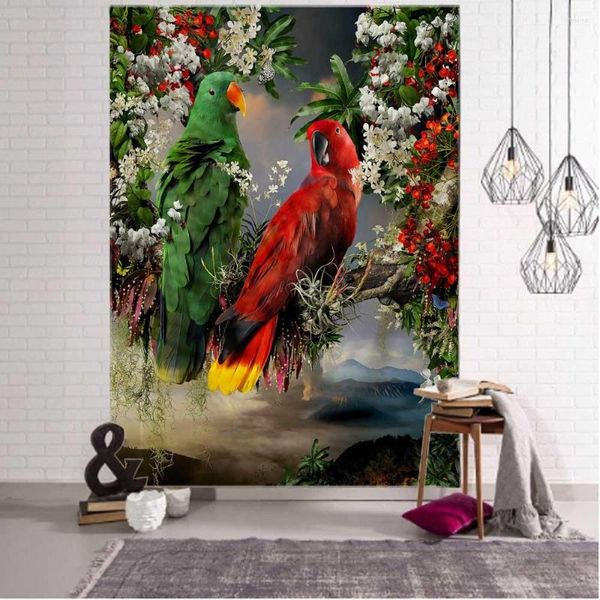 Cameses Fantasy Peyzaj 3d Baskı Goblen Fabrikası Çiçek ve Kuş Sanatı Duvar Asma Bohem Kawaii Ev Oda Dekorasyonu