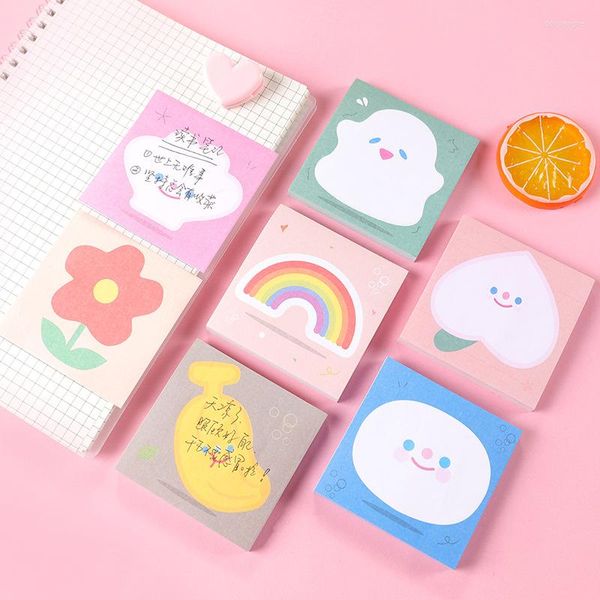 Ins Rainbow Flower Bear Memo Pad Messaggio Note adesive Blocco note decorativo Carta per appunti Forniture per ufficio di cancelleria coreana