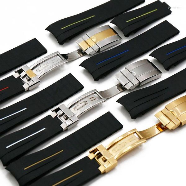 Cinturini per orologi cinturino in caucciù da uomo 20mm21mm fibbia pieghevole accessori per GMT Ghost King Ancon cinturino in silicone impermeabile per donna solo cinturino