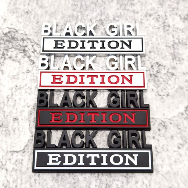 Adesivo per auto in lega di zinco Black Girl Edition Decorazione 3D Badge Emblemi Adesivi per paraurti