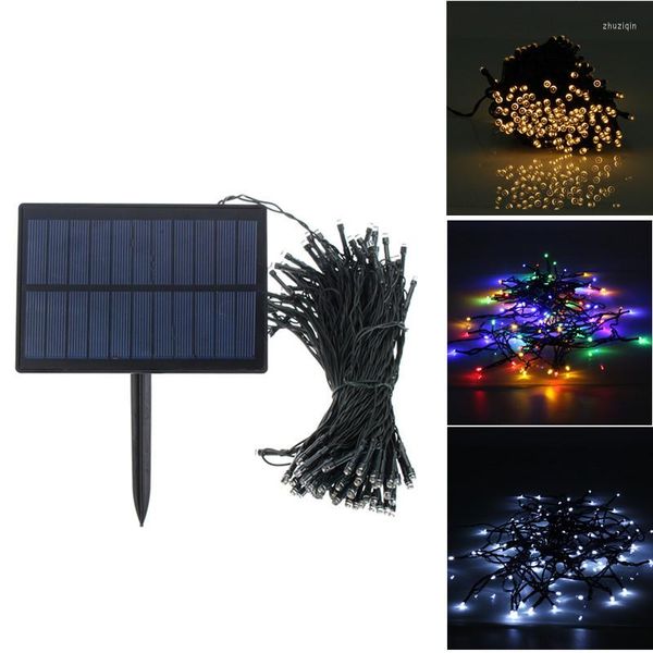 Stringhe 1 Set 22M Telecomando LED ad energia solare Illuminazione fata 200LED Luce stringa per giardino Festa all'aperto Decorazioni natalizie