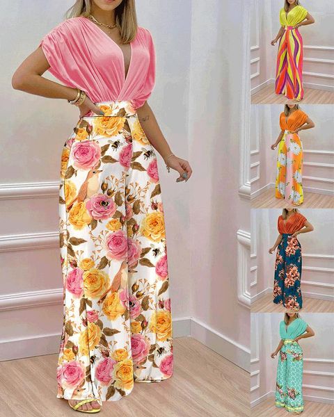 Itens por atacado de duas peças de duas peças para roupas de boutique Explosive 2022 Summer sexy moda feminina impressão floral elegante feminina 2