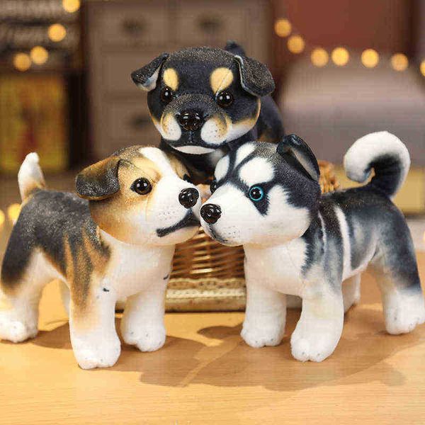 3D Simulation Hund Husky Plüsch Puppe Welpen Umarmungen Cartoon Shar Pei Spielzeug kinderzimmer Dekor Fotografie Requisiten Kinder Weihnachten geschenk J220729