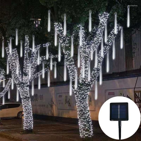 Saiten Solar Meteorschauer Regen LED Lichterketten Wasserdicht Fee Garten Dekor Straßengirlanden für Outdoor DIY Weihnachten Hochzeit
