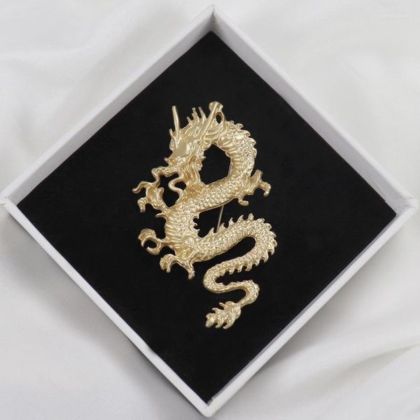 Broschen Chinesischen Stil Drachen Tier Für Männer Metall Corsage Anzug Revers Pin Brosche Abzeichen Pins Rucksäcke Kleidung Zubehör