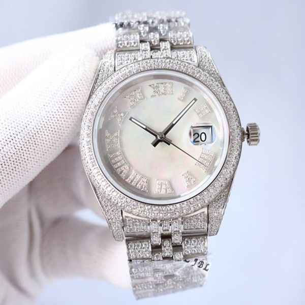 Lady Watch Diamond Uhren Automatische Bewegung Silver Montre de Luxe Mechanical Classic AAA Wachbox Edelstahl Saphir wasserdichtes Leuchtgeschenk Dhgate Dhgate