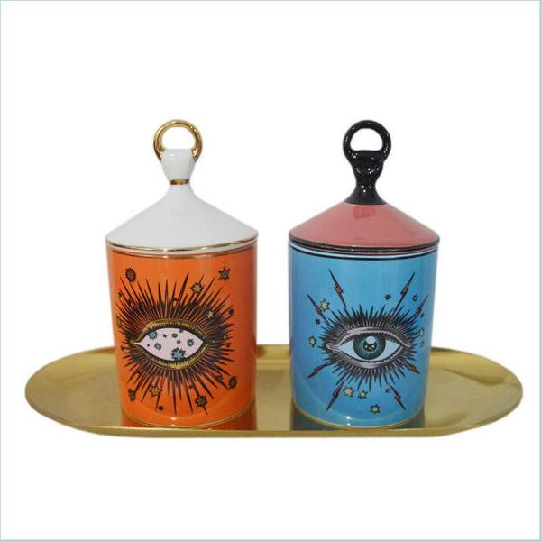 Titulares de velas Tipo de Mão 3D Decoração Jar Jar Star Eye Candlestick de Providence Candles Cup Titular Aromaterapia Diy Pot Red Blu Dhu4j