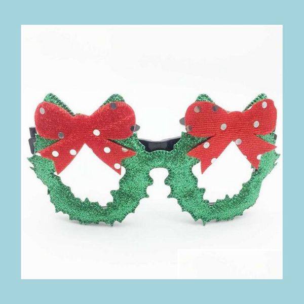 Montature per occhiali da sole Buon Natale Cornice per occhiali Babbo Natale Pupazzo di neve Albero Divertente Maschere per feste Accessori Ornamenti Decorazione natalizia Moda K Dhw6R