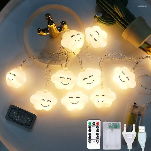 Corde Ciglia Nube Led Fata Luce Stringa Casa Ghirlanda Lampada da giardino Catena Camera da letto per bambini Matrimonio Albero di Natale Decorazione Festa all'aperto