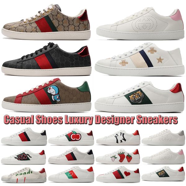 Freizeitschuhe Designer Italien Sneakers Bee Ace Schuhe Sneakers Herrenschuhe Vintage Luxus Muster Unten Katze Tiger Damen Lederschuhe Sneakers