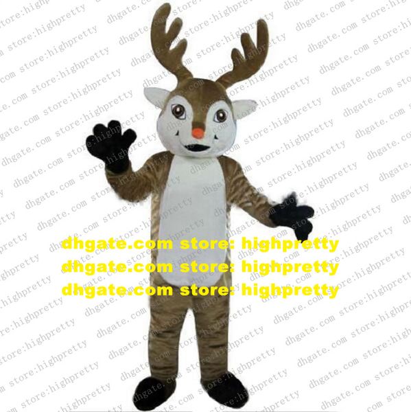 Natal Rudolph Rena Deer Caribou Mascot Costume de desenho animado de adultos sobre férias Campanha Propaganda ZZ7901