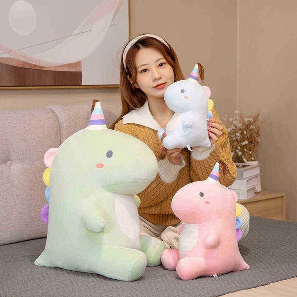 233550cm Kawaii Sitting Unicorn Plush Toy Toy macio de dinossauros de dinossauros brinquedos de cavalo para Ldren Girl Pillow Birthday Gifts J220729