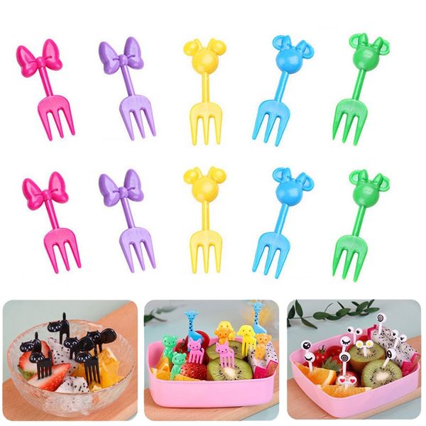 Animal Fruit Food Forks Mini cartoon alimentos de dente para crianças Decoração de sobremesas de festa de aniversário de casamento