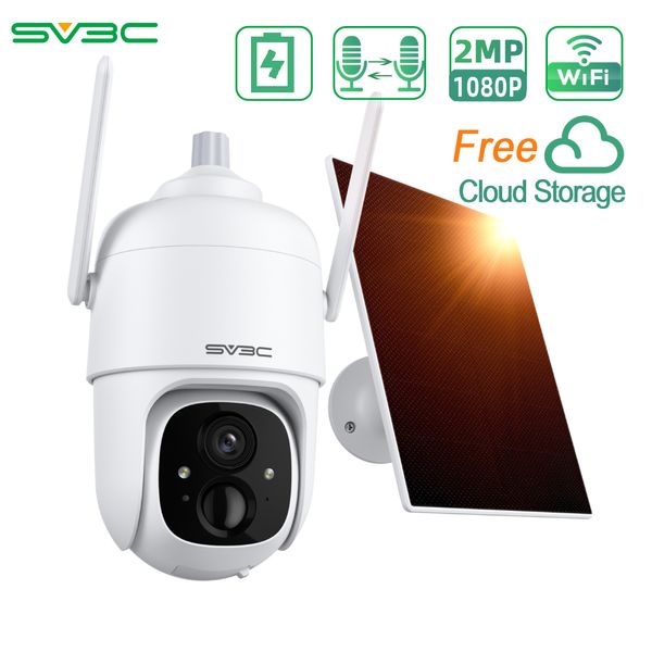 IP -камеры Солнечная камера Wi -Fi Outdoor SV3C 1080P Беспроводное наблюдение с панелью CCTV Один год бесплатное облачное хранилище 221108