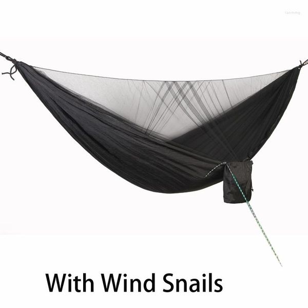 Hammocks Fashion Double Parachute Deployment Mosquito Hammock 290 140 corda de vento anti -capotagem da cadeira da cama