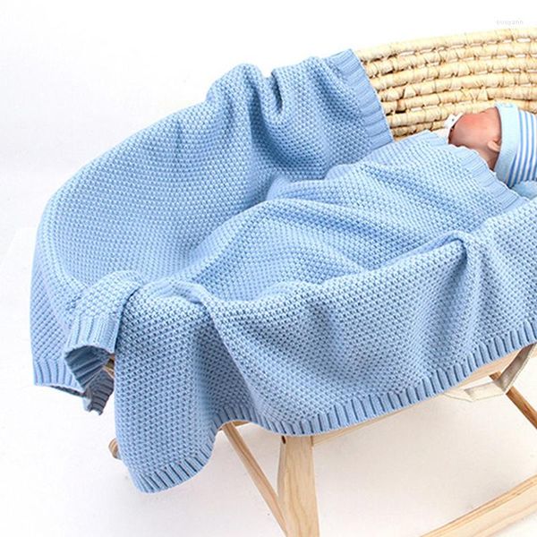 Cobertores carrinho de bebê manta de bebê malha nascida swaddle wrap super macacão criança colcha de cama infantil para cesta de sofá de cama