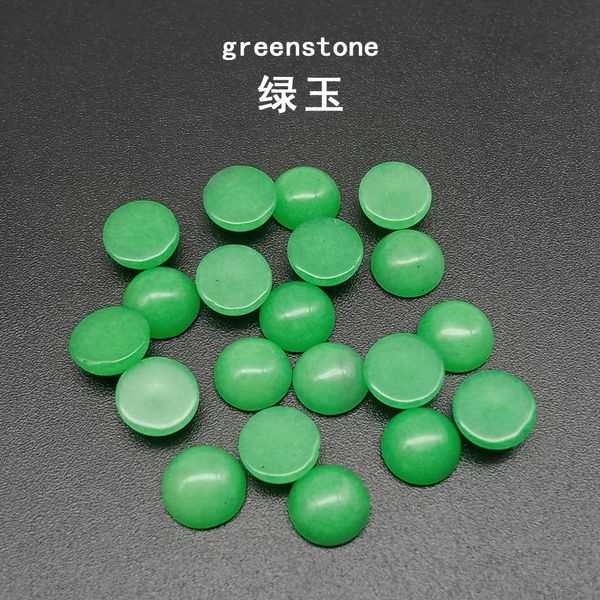 4/6/8/8/1012/14mm de pedras preciosos cabochons naturais de pedra sintética Green Jade Cabochons para brincar com pulseira de colar