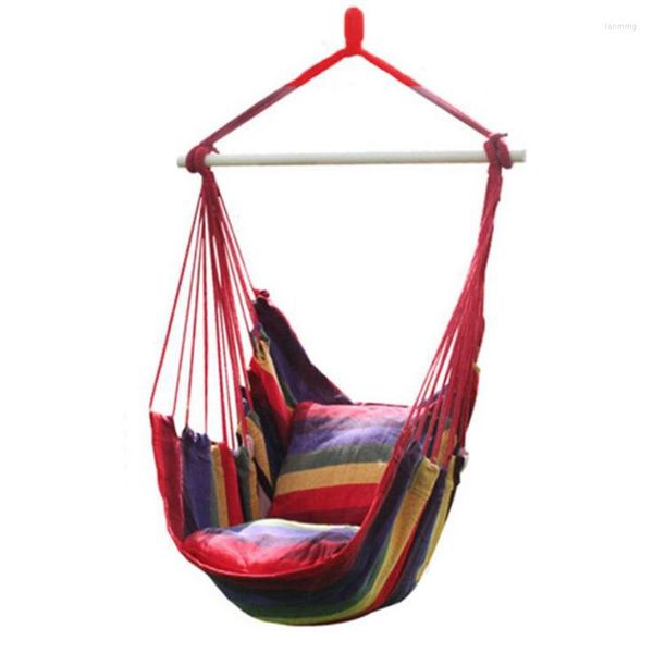 Гамаки на открытом воздухе Canvas Camping Hammock Bend Wood Stick Steady Hamak Garden Swing Wanging Стул мебель A1