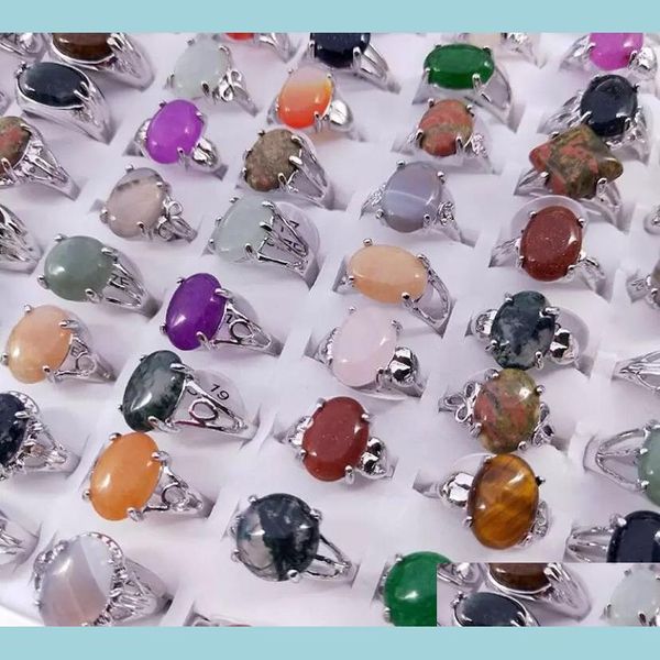 Solitaire yüzüğü Doğal taş halkalar kadınlar için erkekler karışık bohem tarzı tasarımlar çiftler tasarımcı mücevher nişan aksesuarları hediye kim dhtm8