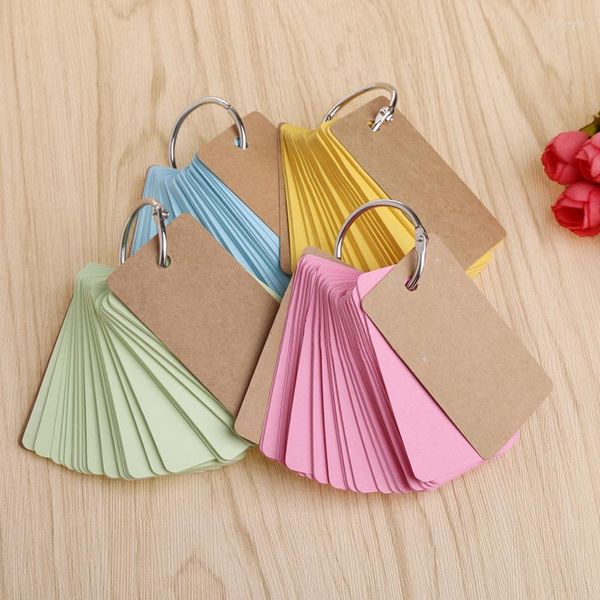 Fogli Creative Candy Color Buckle Binder Notes Portable Flash Cards Memo Pads Cute Stationery DIY Blank Card