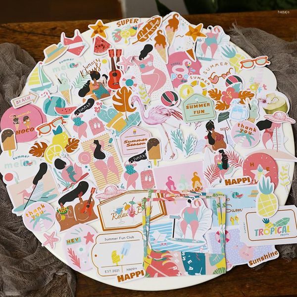 Подарочная упаковка Kljuyp 130pcs Summer Fun Paper Die Cuts для скрапбукинга DIY проекты Junk Journal Card