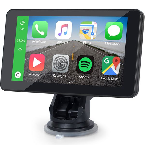 XINMY 7-Zoll-Touchscreen-Auto-Video-tragbares drahtloses CarPlay-Tablet Android-Stereo-Multimedia-Bluetooth-Navigation mit Front- und Rückfahrkameras