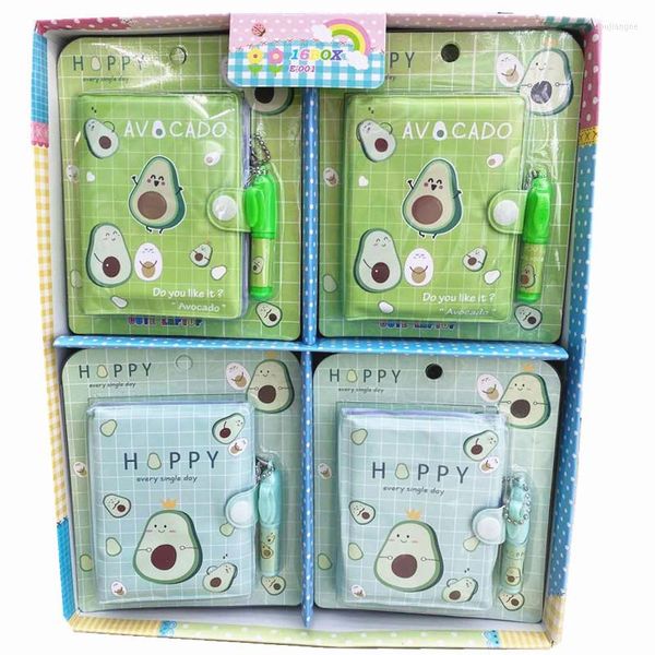 PCS/Lotto Mini Avocado Notebook Set con Penna a sfera Cute Portable Book Diary Planner Stationery Gift School Forniture