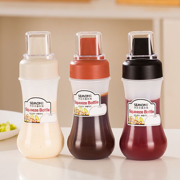 Squeeze Sauce Container Salat Werkzeuge Fünf Loch Salat Ketchup Senf Saucen Honig Marmelade Gewürze Spender