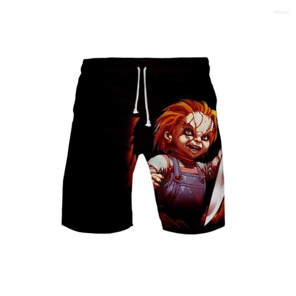 Calça short calça filme de terror chucky 3d board troncos de verão rapidamente nadando de praia seca masculino Hip Hop Short BEAC